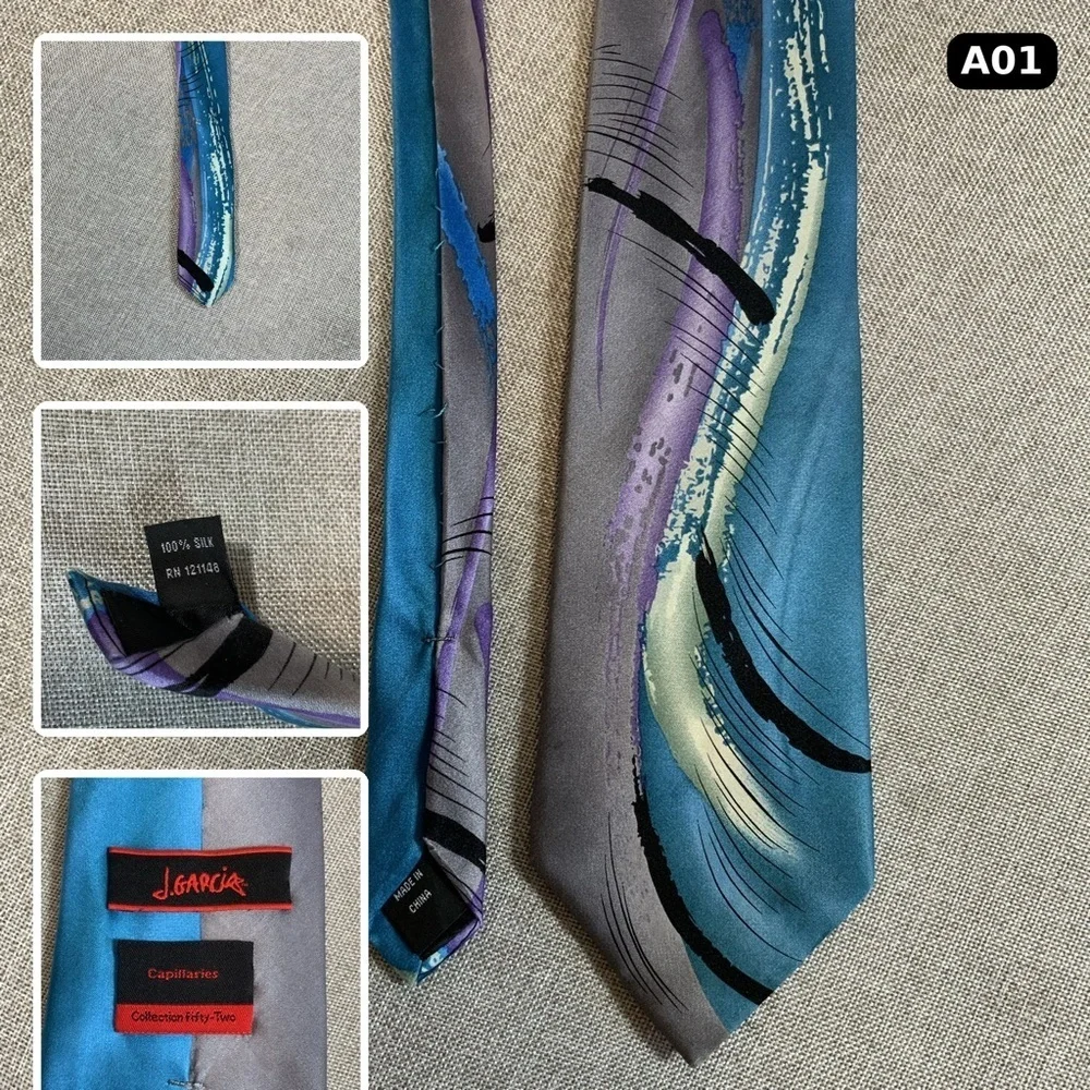 Jerry Garcia Abstract Silk Art Tie